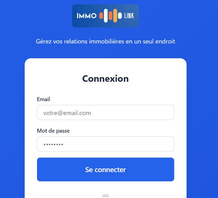 Aperçu de l'application de gestion locative ImmoLink
